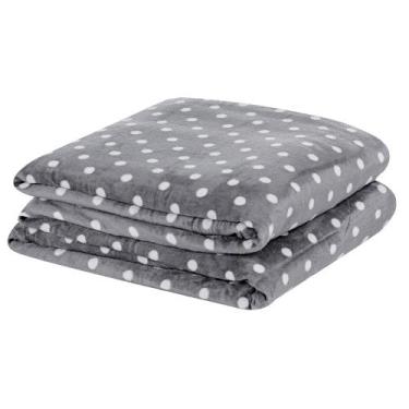 Imagem de Manta Queen Balls Microfibra Decorativa 100% Poliéster - Cinza - Lilly