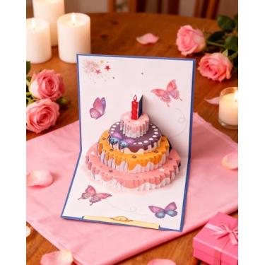 Imagem de Cartões de aniversário. Cartões de felicitações bonitos e divertidos com páginas internas em branco para escrever desejos pessoais. Embalagem grande, adequada para festas e presentes. DJA1257-02