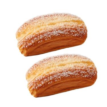 Imagem de Kmiunty 2 peças de pão artificial realista simulado de massa folhada pães falsos, adereços fotográficos para decoração de casa, cozinha, festa, loja, exibição