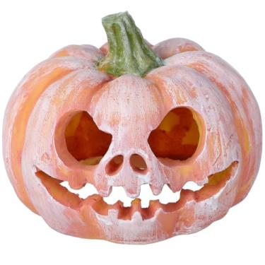 Imagem de Garneck Decorações de aquário de abóbora de Halloween, resina, caverna, abóbora, réptil, shelte, decorações de aquário de Halloween para tartarugas e peixes