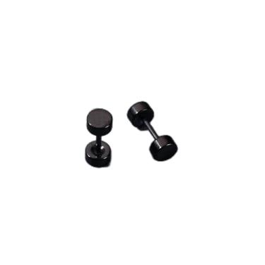 Imagem de Brincos redondos para homens e mulheres preto ouro vermelho prata falso calibre orelha túnel brincos de aço inoxidável 18/20G 3mm-8mm, Black/Black, Aço inoxidável, Sem pedra preciosa