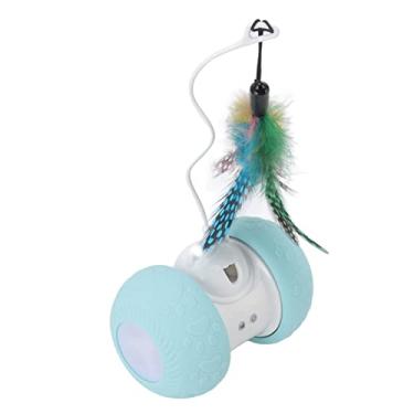 Imagem de Qiilu : Brinquedos Interativos - Brinquedos Automáticos para Gatinhos Com Iluminação LED, 2 Velocidades e 3 Modos, Roda de Exercício Elétrica Recarregável Com Ruído Estridente USB (Modelo Gato da
