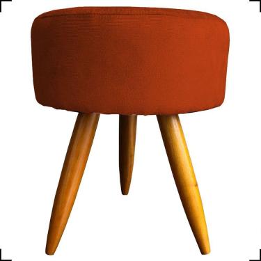 Imagem de Puff Redondo Suede Cores Pé Palito 25cm Castanho - Terracota, Suede
