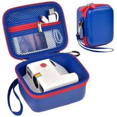 Imagem de ANKHOH Capa para câmera digital Polaroid Go Generation 2 geração 2/9035/9071/9070 instantânea, armazenamento de câmeras de filme Instax com bolso de tela para fotos, adesivos (apenas caixa) (azul)