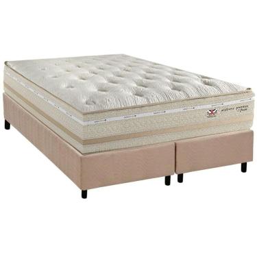 Imagem de Conjunto Box Queen: Colchão Molas Herval Maxspring C1626 + Base Crc Suede Clean (158x198)