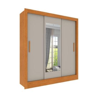 Imagem de Roupeiro Valência Com Espelho 3 Portas De Correr Tcil Cinamomo-off