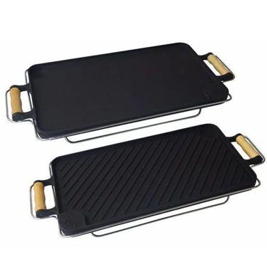 Imagem de Bifeteira Chapa Dupla Face em Ferro Fundido 26x48Cm