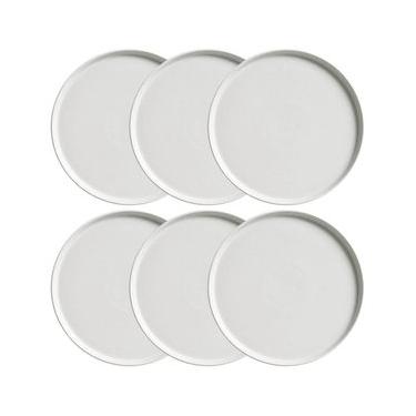 Imagem de Conjunto com 6 Pratos de Sobremesa Porto Brasil Neo Vit em Stoneware 21,5cm – Cinza