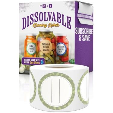 Imagem de Etiquetas de conserva adesivos dissolúveis para frascos de vidro e mais (5 cm redondos 200/rolo) Suprimentos de conserva lavados em segundos como mágica - Etiquetas de jarra geléia caseira, geleia e