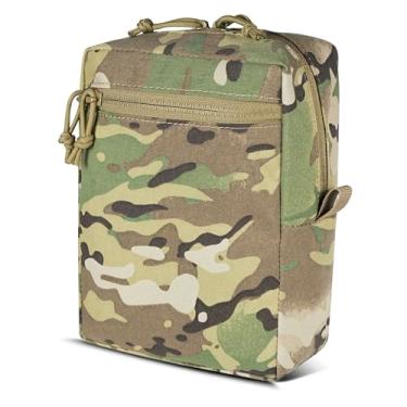 Imagem de LONLOKE Bolsa tática GP larga/alta, bolsas Molle para uso geral, bolsa de armazenamento expandida horizontal/vertical estruturada com painel de gancho e laço (TMC-01, alto)