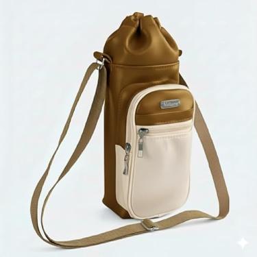 Imagem de Bolsa Térmica (OURO COM MARFIM) GALANTE para Garrafa de 750 ML em Couro Sintético - Coleção Cores VERÃO 2026