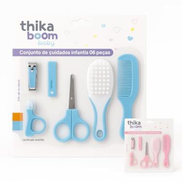 Imagem de Kit Cuidados e Higiene para Bebês 6 Peças com Tesoura Pente Escova Cortador Sortido