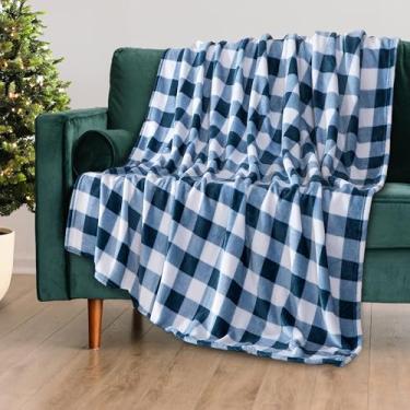 Imagem de Mocassi Cobertor de lã xadrez de veludo luxuoso - manta xadrez de pelúcia quente de inverno para cama, sofá e sofá, cobertor ultra macio e aconchegante para decoração de férias, ideia de presente