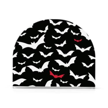 Imagem de Qilmy Suporte de guardanapo de acrílico para morcego, suporte de lenços de mesa independente transparente, dispensador de papel de coquetel para cozinha, jantar, restaurante, bar, decoração, 1 pacote