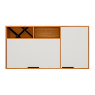 Imagem de Armário Aéreo 2 Portas 120cm Com Nicho Adega Ravena Freijo Uv Off Acetinado - Ssx Multicoisas