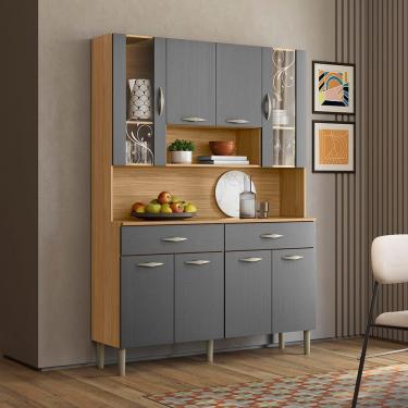 Imagem de Armário De Cozinha 8 Portas 2 Gavetas Golden - Ssx Multicoisas Freijo-gris