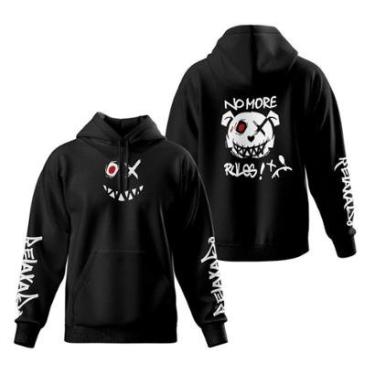 Imagem de Moletom Manga Estampada Urso Blusa de Frio Capuz Colorida-Masculino