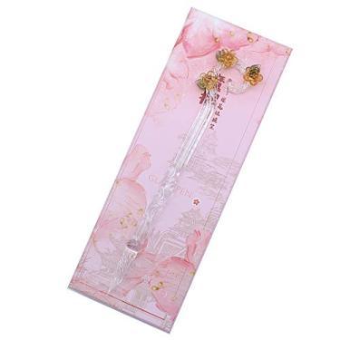 Imagem de SIPLIV Caneta de vidro feita à mão - Magic Sakura Crystal Dip Sign Caligrafia Caneta - Ouro