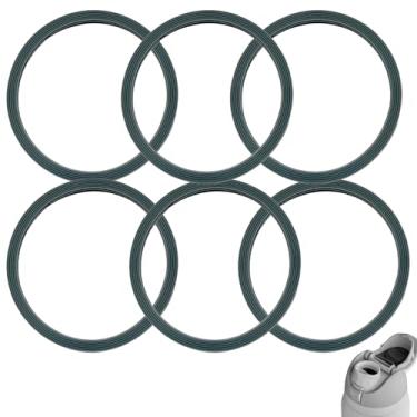 Imagem de Dogxiong 6 peças de substituição de anel de vedação O compatível com Owala FreeSip, acessórios de garrafa de substituição de vedação de tampa de borracha para Owala, cinza