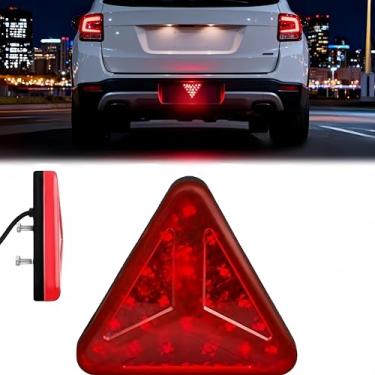 Imagem de Luz de freio universal estilo F1, terceira luz de freio triângulo de 12 V, luz de neblina traseira de 21 LED para reboque, caminhão, trailer, trailer (vermelho)