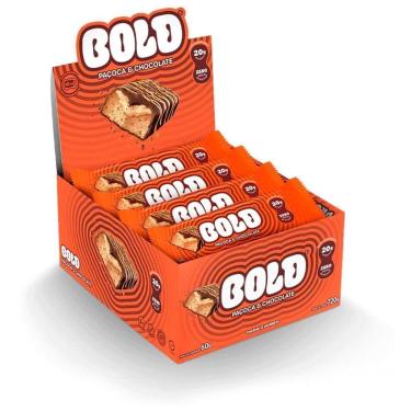 Imagem de Barra de Proteina - 12 Unidades 60g Paçoca e Chocolate - Bold-Masculino