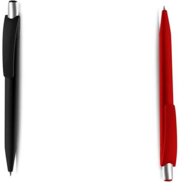 Imagem de Kit com Canetas Esferográficas Retráteis, Escrita Azul, Material Plástico, Ponta Média 0.7mm, para Escritório e Uso Escolar (Preto e Vermelho)