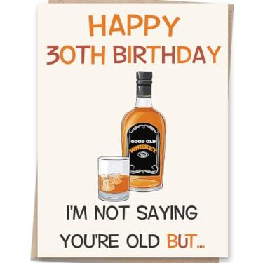 Imagem de Mcduldul Cartões engraçados de aniversário de 30 anos para homens e mulheres | Decoração de feliz aniversário de 30 anos para ele, ela, marido, namorado, irmão