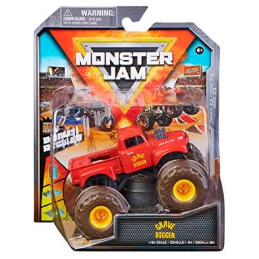 Imagem de Sunny Brinquedos Monster Jam - 1:64 Single Packs - Grave Digger Red Primer Retro, Multicor