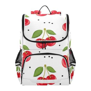 Imagem de Joisal Red Cherries White Boys Backpacks Cool Elementary Age 6-12 Back to School Bag Personalized Student Large Kids Girls' Backpack Colorful Bookbags