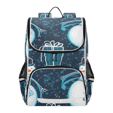 Imagem de Joisal Backpack for Girls Kids Student Back to School Bag Personalized Bookbags for School Elementary Boys Backpacks Cool Snowman Christmas Gift Blue Capacity 18L