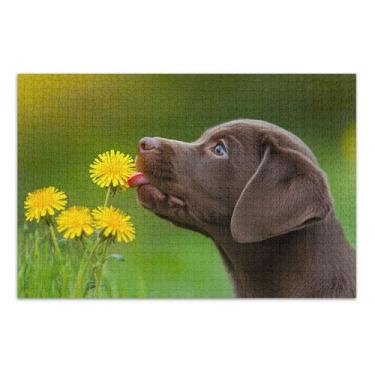 Imagem de Quebra-cabeça para adultos, 500 peças, presentes tecnológicos, fofos, chocolate, labrador, flores, quebra-cabeça difícil, pintura de brinquedo, 51 x 35 cm