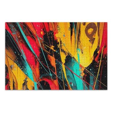 Imagem de Quebra-cabeças para adultos, 1000 peças, arte abstrata engraçada, salpicos brilhantes, vermelho, amigos, família, jogos, presentes, quebra-cabeça difícil, desenho animado, 75 x 40 cm