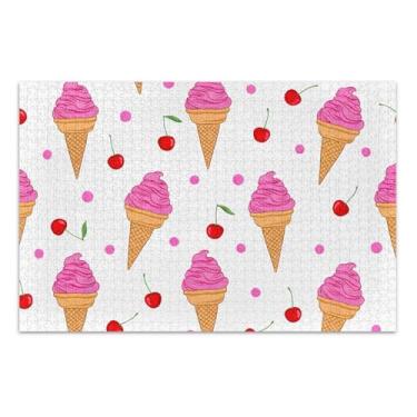 Imagem de Quebra-cabeça de 1000 peças para adultos sorvete rosa cerejas presentes brancos para elefante branco jogo divertido quebra-cabeça para adultos arte floral animal, 75 x 40 centímetros