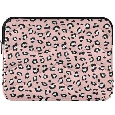 Imagem de Capa para notebook com capa fofa de leopardo rosa para MacBook Pro de 14 polegadas, capas fofas para computador de 33 a 35 cm, universais