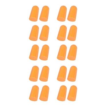 Imagem de Dioche 10 Peças Tampões de Ouvido Anti-Ruído Tipo Bala Tampões de Ouvido à Prova de Som Sem Linhas Redução de Ruído Superior para Dormir Estudar Viagens Laranja Poliuretano 13x10x26mm