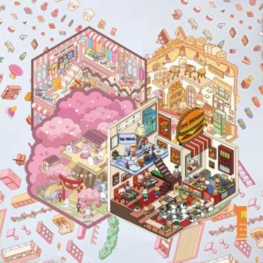 Imagem de 10 Sets 3D House Stickers DIY 3D Miniature Scene Stickers Therapy for Adult Make Your Own Mini Room Cartoon Sticker Scenes for Kids Relief Stress Pass The Time,Party Favors Birthday Gift