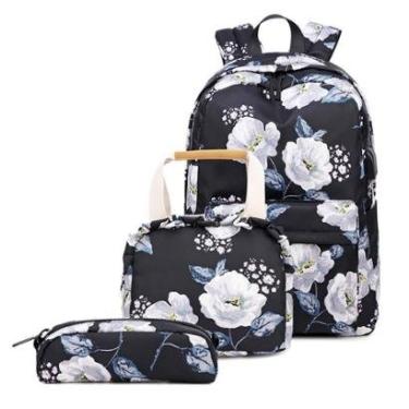 Imagem de Mochila Guelph Casual Feminina Escolar Estojo Necessaire Lancheira Térmica Reforçada Trabalho-Feminino