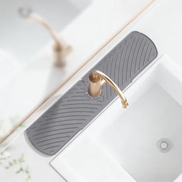 Imagem de Tapete de torneira para pia de cozinha, protetor de respingos ultra absorvente, bandeja de bacia de pedra de diatomita, protetor de respingos de cozinha, almofada absorvente de torneira para balcão de