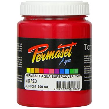 Imagem de Permaset Aqua Standard 300 ml vermelho médio - Tinta de impressão de tela para tecido - Kit de impressão de tela ideal para escritório em casa, kit iniciante, tinta de tecido, impressora de tela e