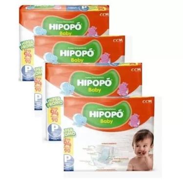 Imagem de Fralda infantil Hipopo 4 Pacotes Hiper Tamanho P - 376 Unidades