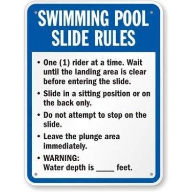 Imagem de Lilyanaen Novo sinal de metal placa de alumínio para piscina, réguas deslizantes para ambientes externos e internos, 30,5 x 20,3 cm