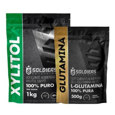 Imagem de Kit: Glutamina 500g + Xylitol 1Kg - Soldiers Nutrition-Unissex
