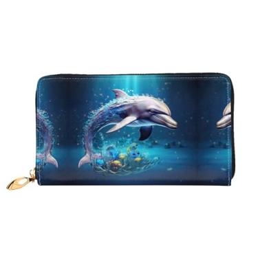 Imagem de XLLingL Carteiras de cartão de crédito impressas, bolsas longas de couro femininas, carteiras com zíper, carteira de viagem simples