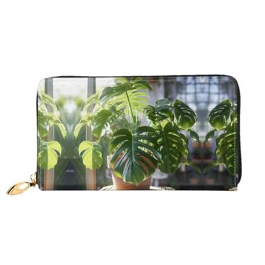 Imagem de XLLingL Carteiras de cartão de crédito impressas, bolsas longas de couro femininas, carteiras com zíper, carteira de viagem simples