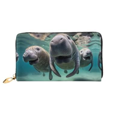 Imagem de XLLingL Carteiras de cartão de crédito impressas, bolsas longas de couro femininas, carteiras com zíper, carteira de viagem simples