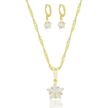 Imagem de Conjunto Semi Joias Folheadas a Ouro 18k Colar Pulseira Brincos