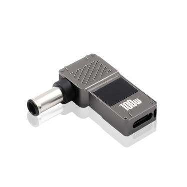 Imagem de Danfetsoy Adaptador CC de 90 graus 6,0 × 4,4 mm para USB C com tela digital, adaptador macho de 100 W DC para USB C fêmea, adequado para 4K 20V/5A para tablet, PC, câmera IP, alto-falante Bluetooth