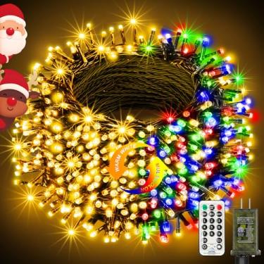 Imagem de btfarm Luzes de Natal que mudam de cor ao ar livre, 300 luzes LED para árvore de Natal com controle remoto, temporizador, cordão de luz à prova d'água para decoração de festa de casamento, branco
