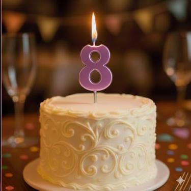 Imagem de Vela Pick Rosa Candy Color Delicadeza Festiva! (Número 8)