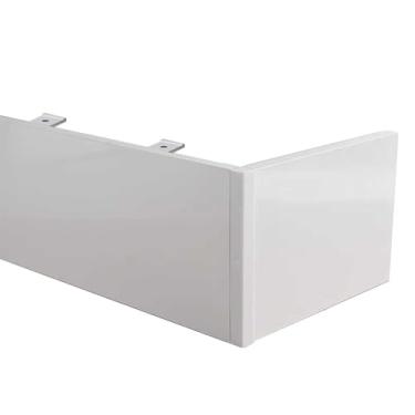 Imagem de Cortina de montagem no teto/parede apenas caixa de pelmet, painel de cortina blackout sem trilha, cobertura de trilho de cortina branca de metal para quarto de janela de sacada (suporte de teto, 360